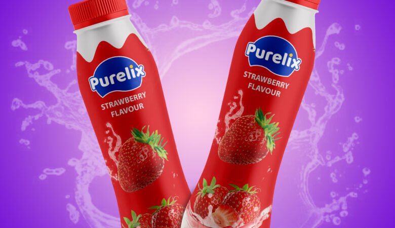 Purelix Milkshake Bottole Label Design